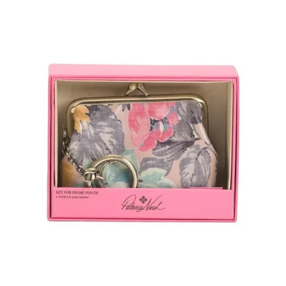 Patricia Nash Borse Leather Frame Coin Purse Kiss Lock Wallet Gift Box